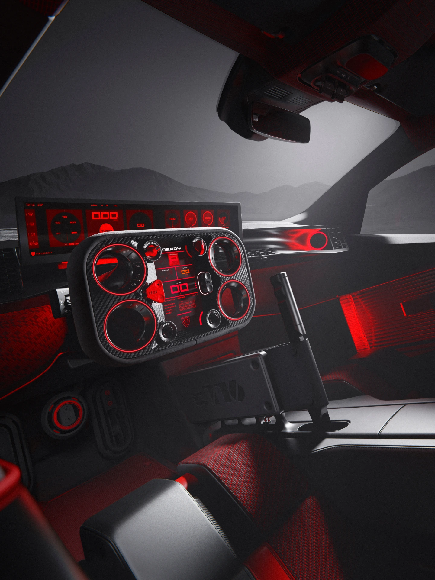Peugeot E-T16 Concept, next-generation PEUGEOT digital i‑Cockpit® featuring the performance-focused Hypersquare®
