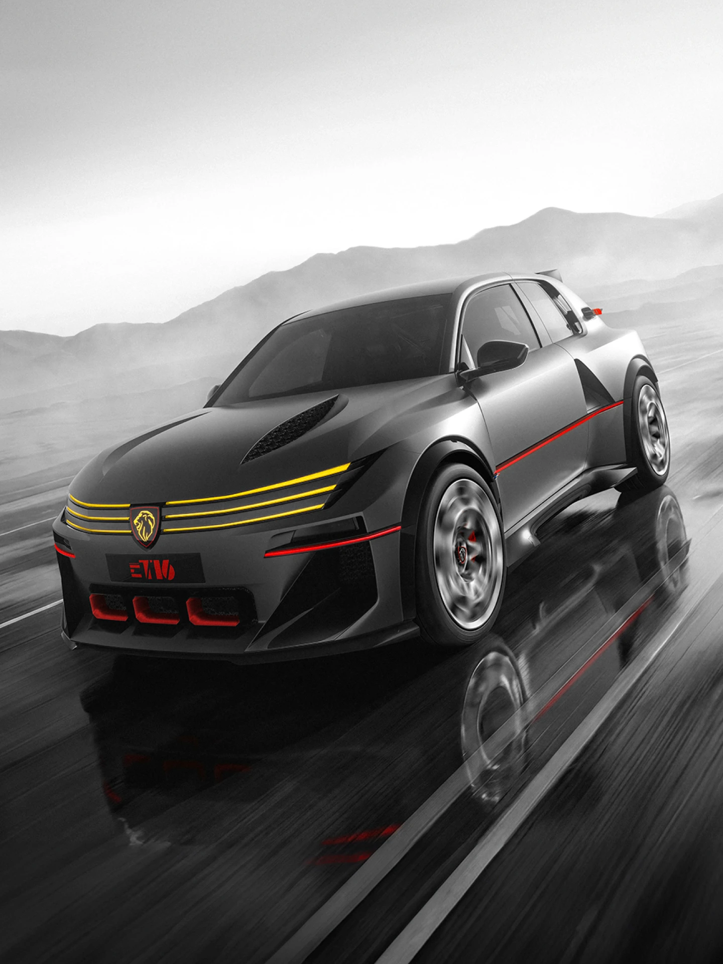 Peugeot E-T16 Concept, athletic and elegant exterior silhouette