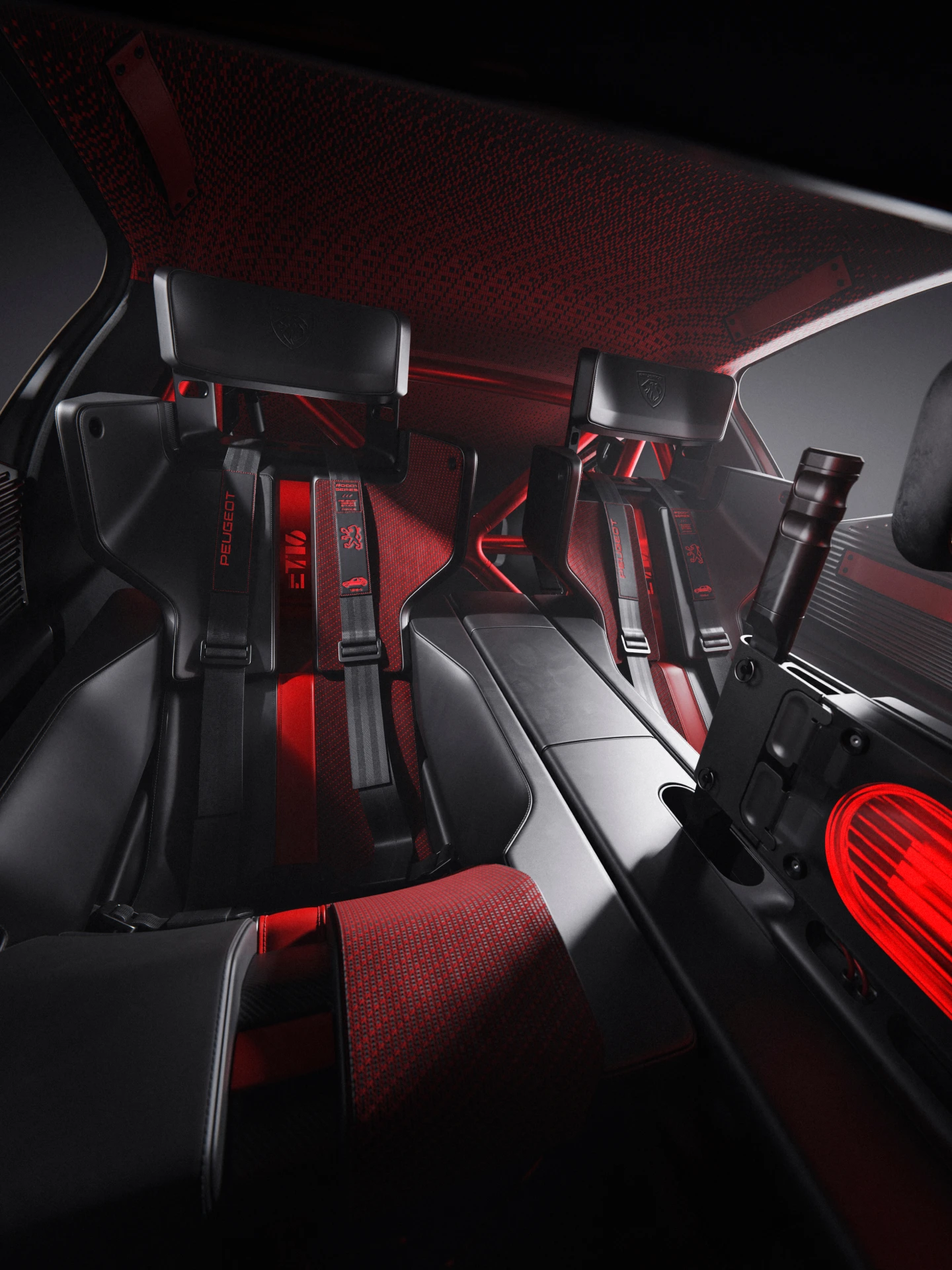 Peugeot E-T16 Concept, two-tone bucket seats with carbon shell