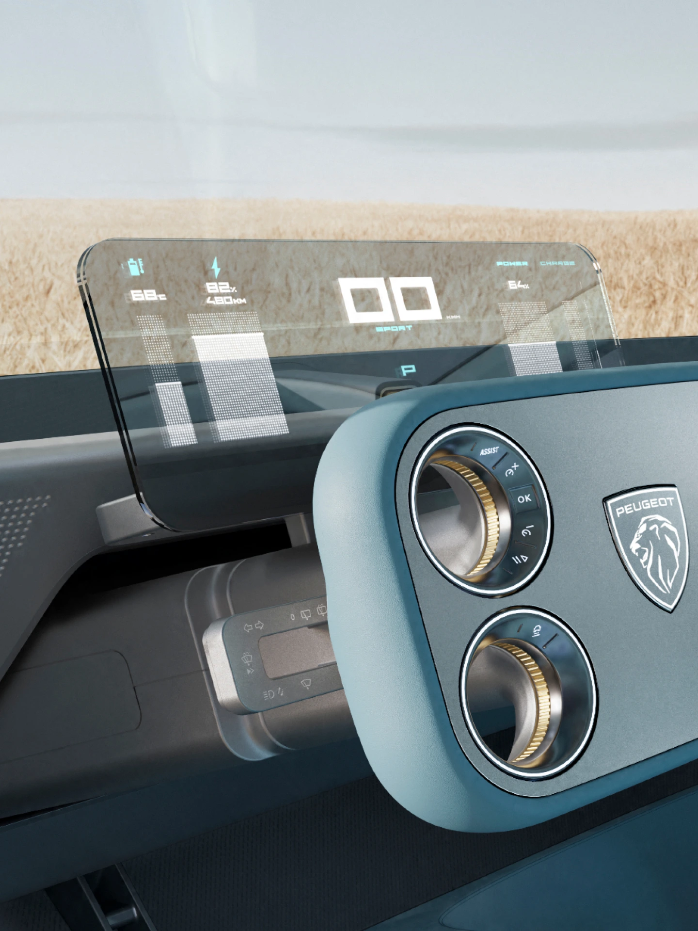 The Peugeot RCZ Vision with transparent instrument cluster display