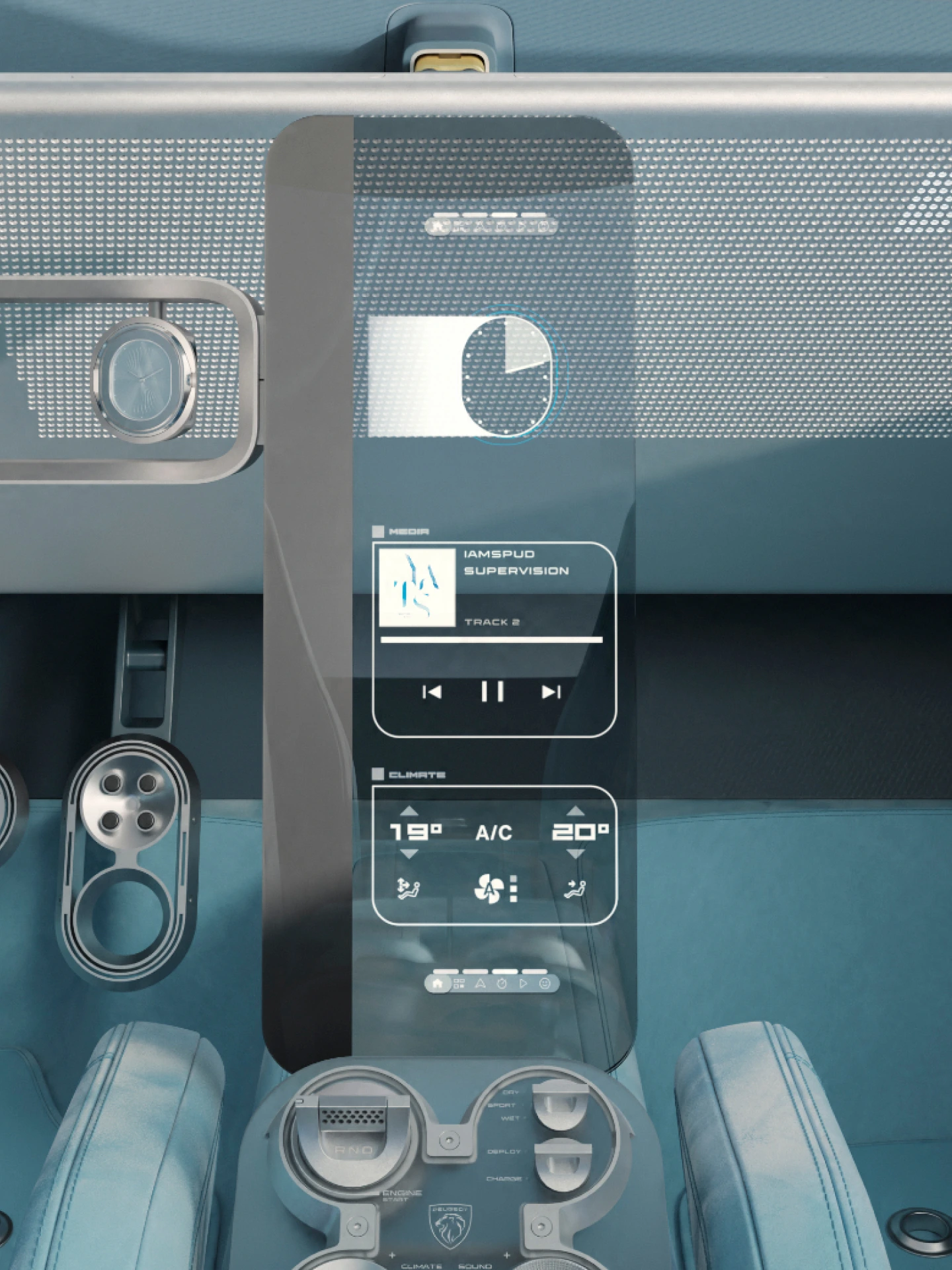 The Peugeot RCZ Vision with floating central screen