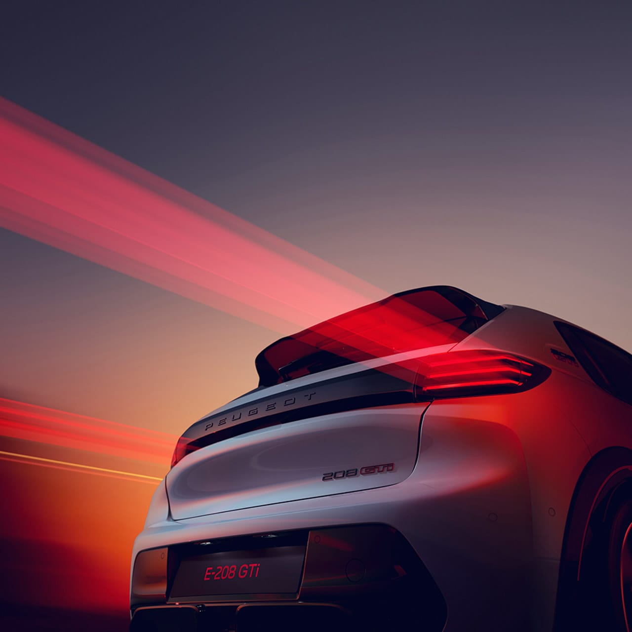 New PEUGEOT E-208 GTi rear view
