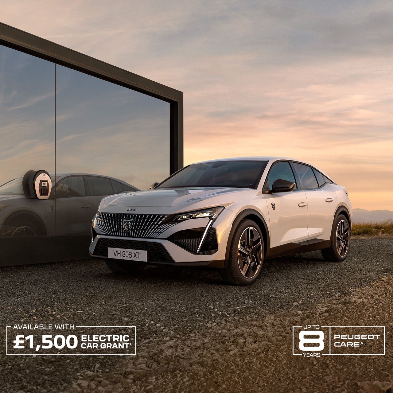 PEUGEOT E-408 all-electric front view